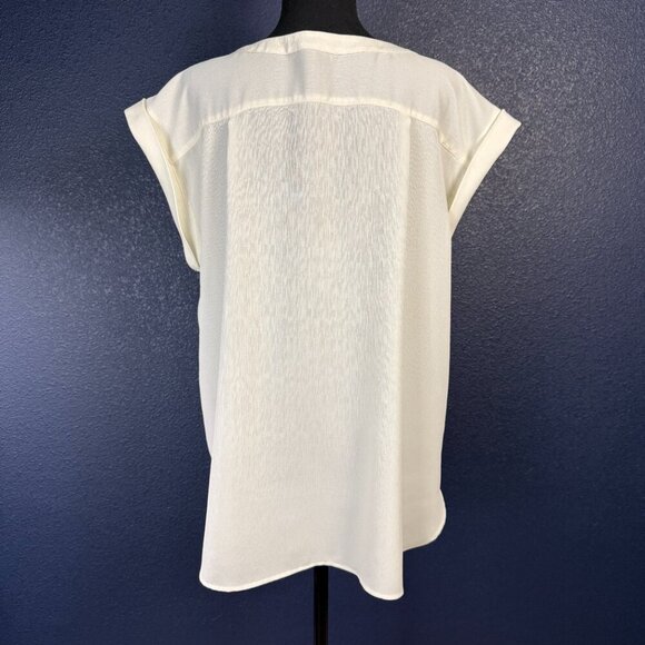 Ann Taylor Factory Short Sleeve Blouse, Ivory, Size XL - Picture 4 of 7